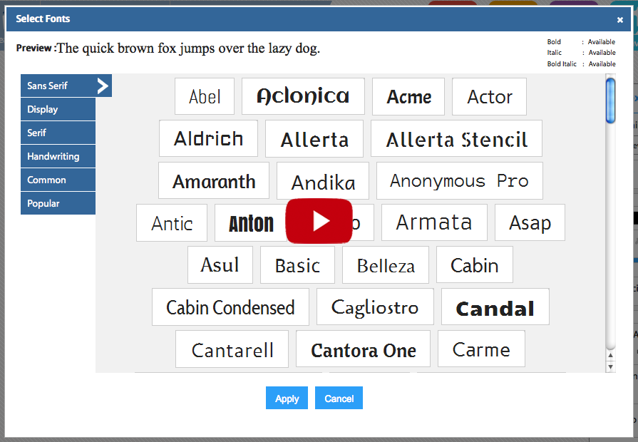 fonts Built-in 600+ Fonts adds amazing typography